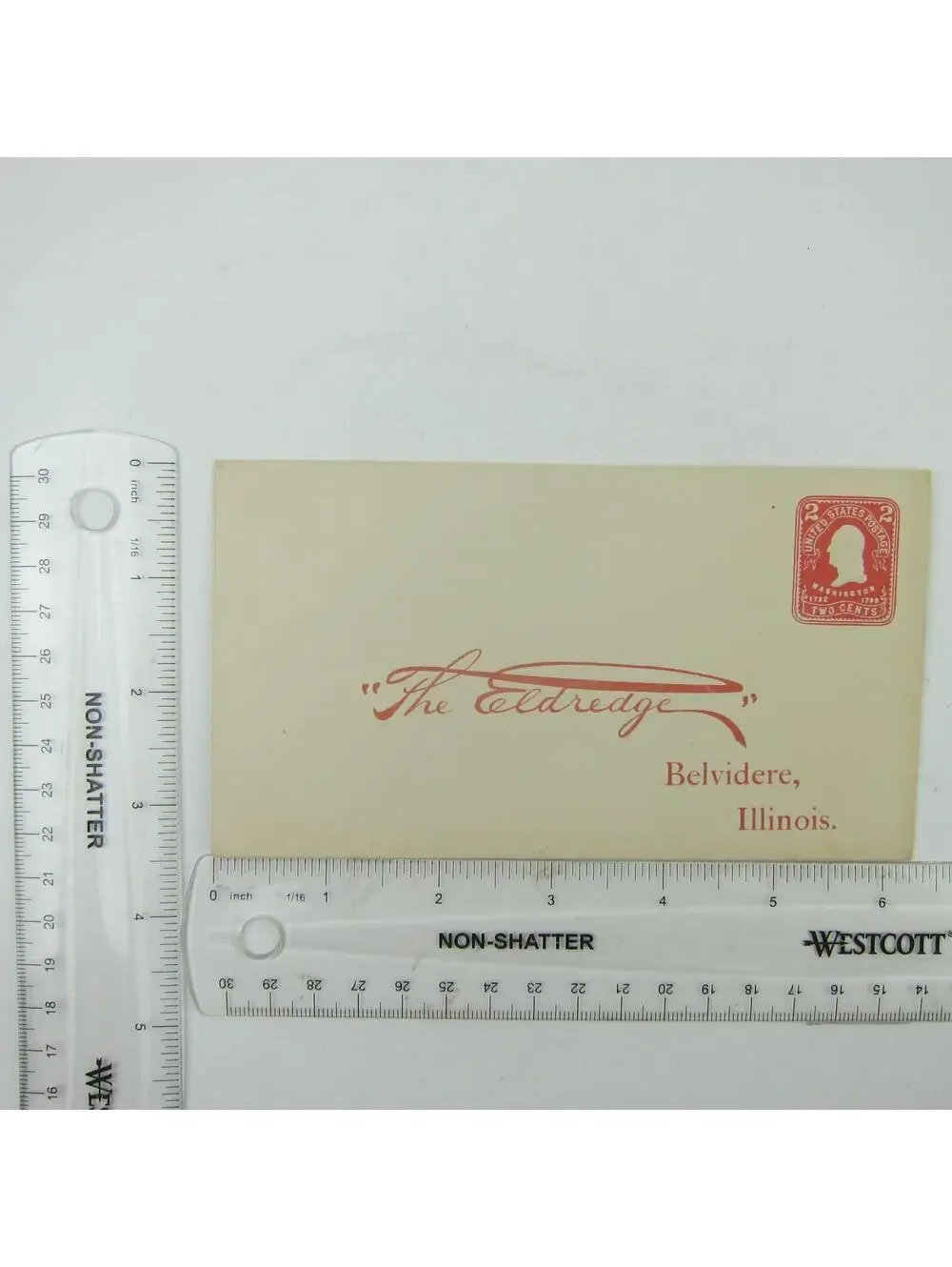 US Postal Stationery The Eldredge Belvidere Illinois 2 cent Washington Antique